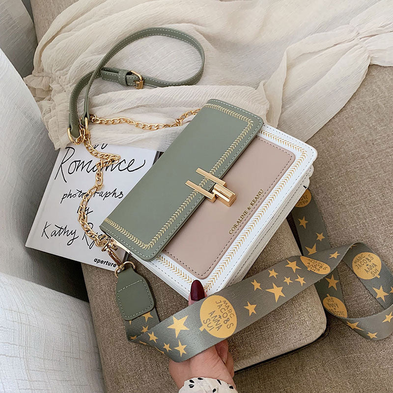 Ins Internet Celebrity Women's Wide Strap Crossbody Bag