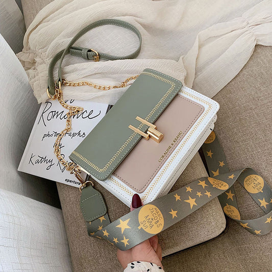 Ins Internet Celebrity Women's Wide Strap Crossbody Bag